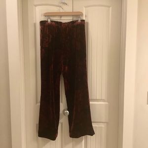 Soft Surroundings Aria Velvet Wide Leg Pants Large - Romantic Roses NWT